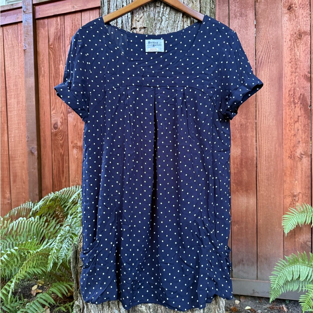 Holding Horses (Anthropologie) Loose Dress/Tunic w/ Decorative Low Pockets XS